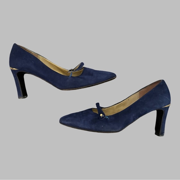 ST. JOHN Women’s Vintage Suede Square Toe Block Heels - Picture 2 of 12